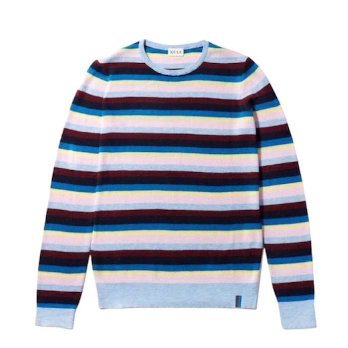 Kule The Lucia Multi Stripe Ribbed Crew Sweater Nwt Medium